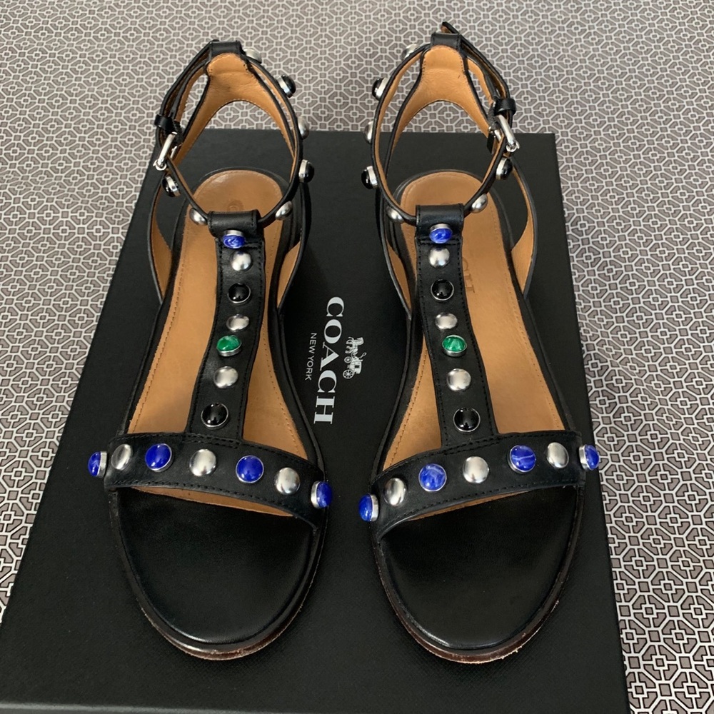 Coach Sadie T-Strap Sandal with Studded Straps
